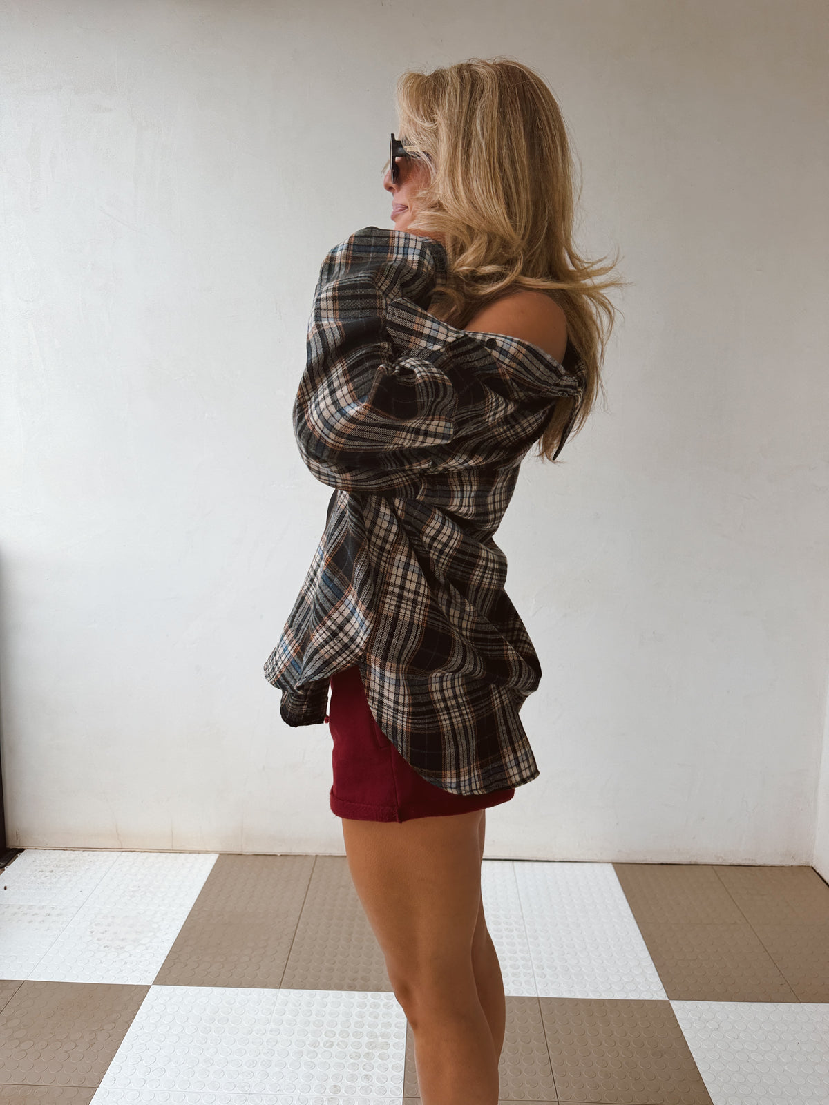October Plaid Top
