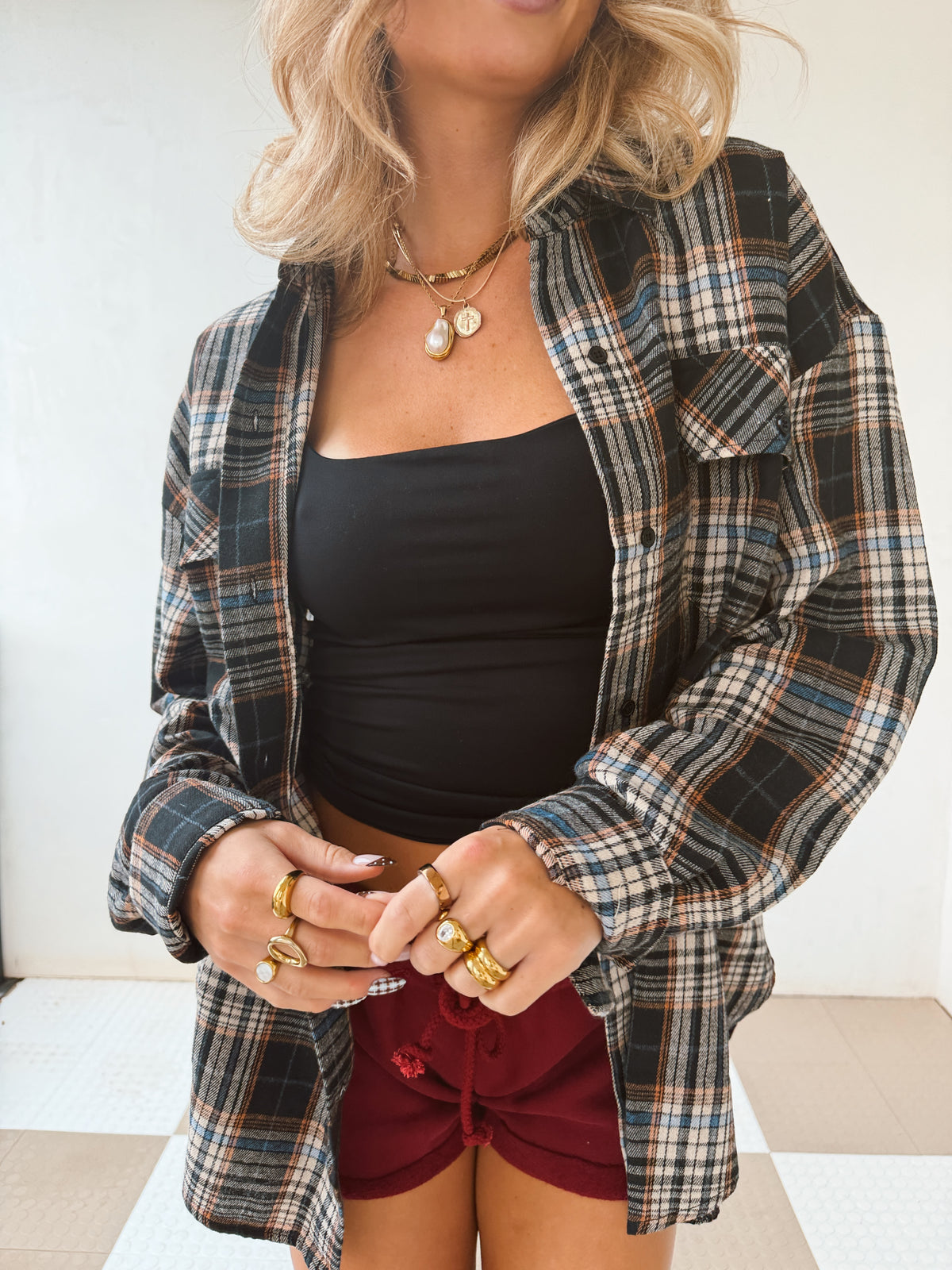 October Plaid Top
