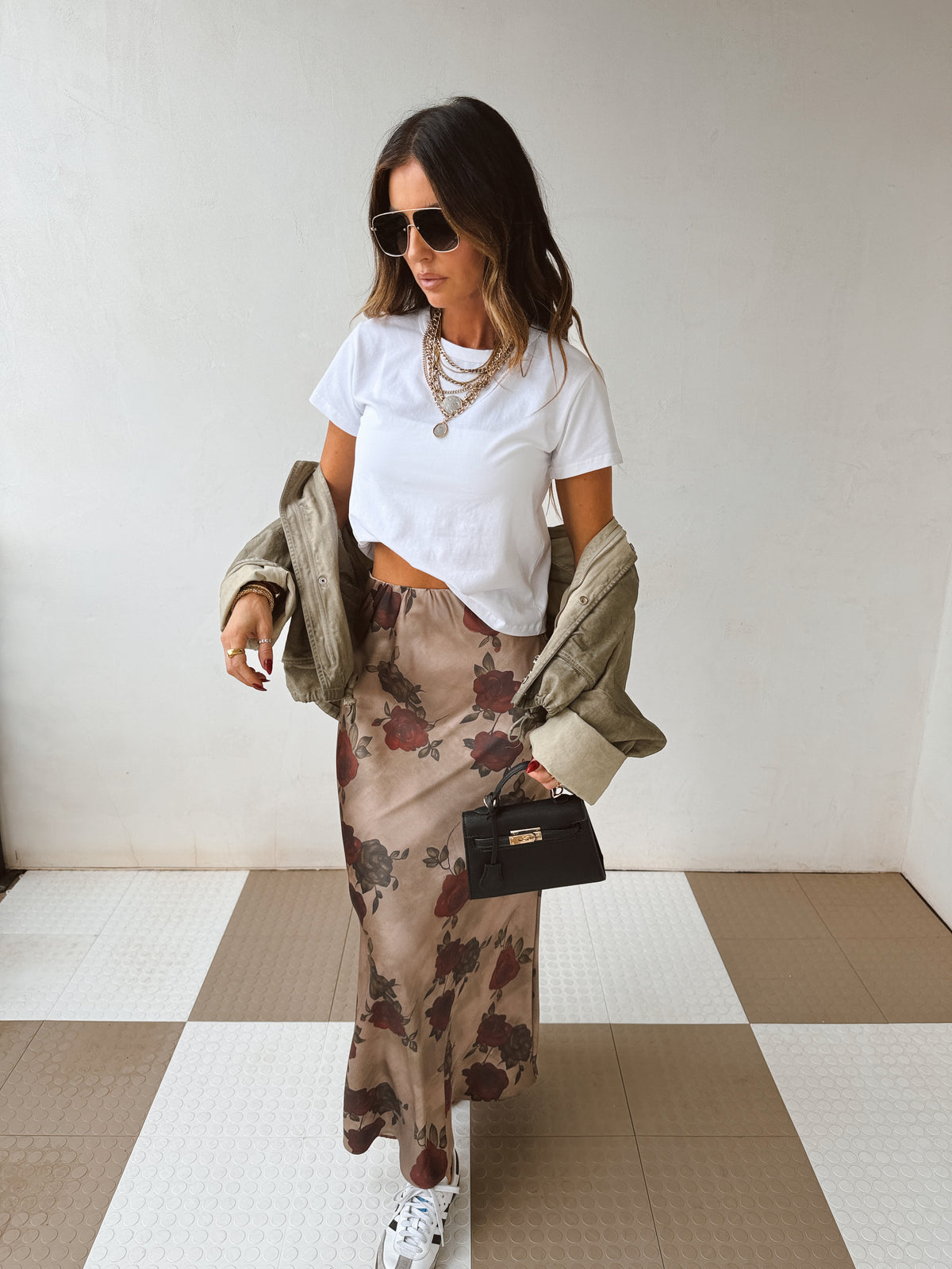 Bordeaux Bloom Skirt