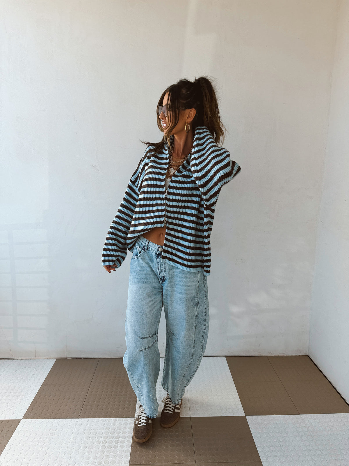 Zane Striped Zipup